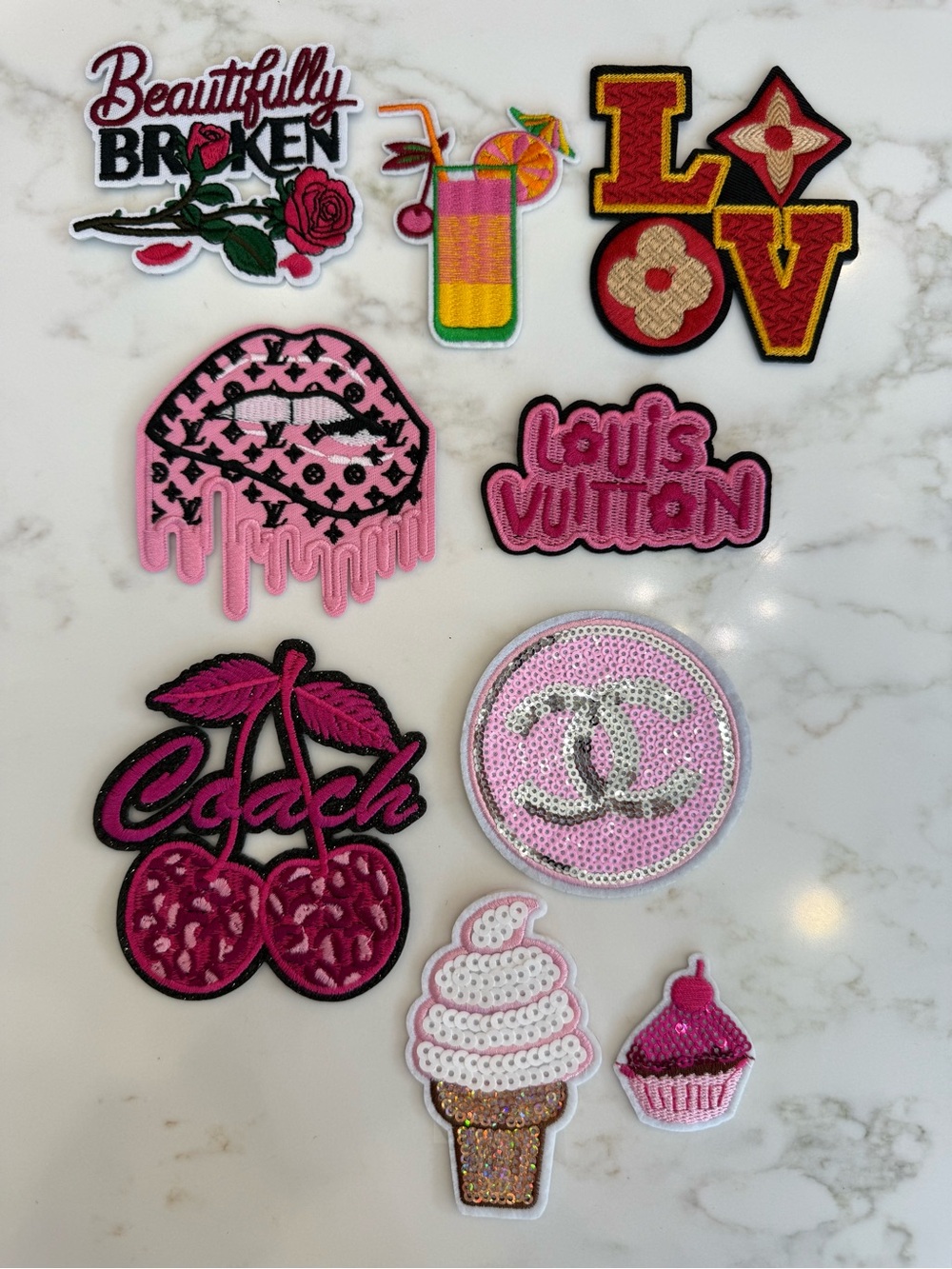 Beautiful Mixed Variety Hand Crafted Iron on Patch Set